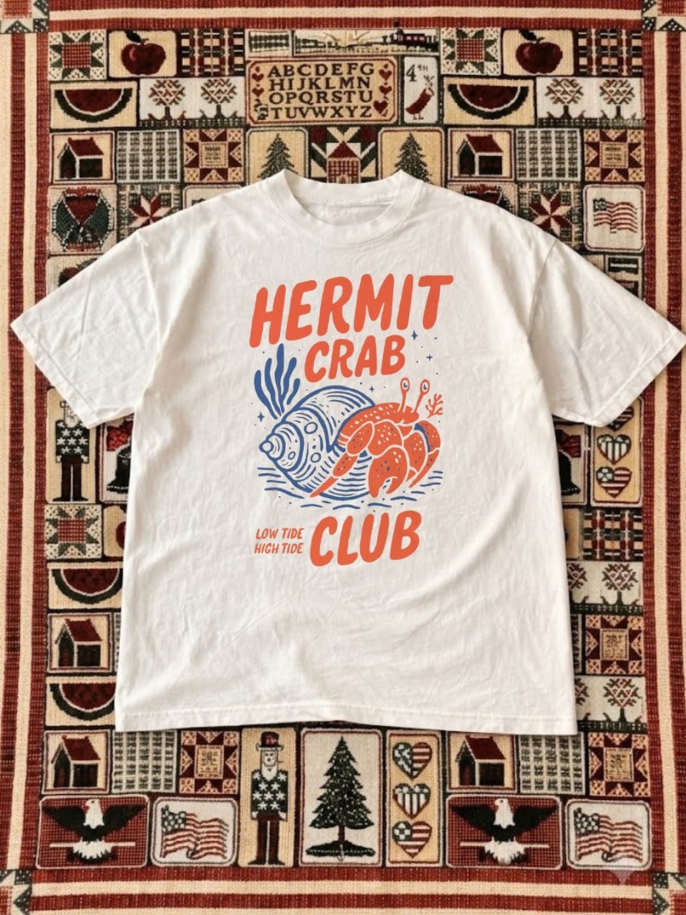 Hermit Crab Club White Graphic Tee - Unbranded